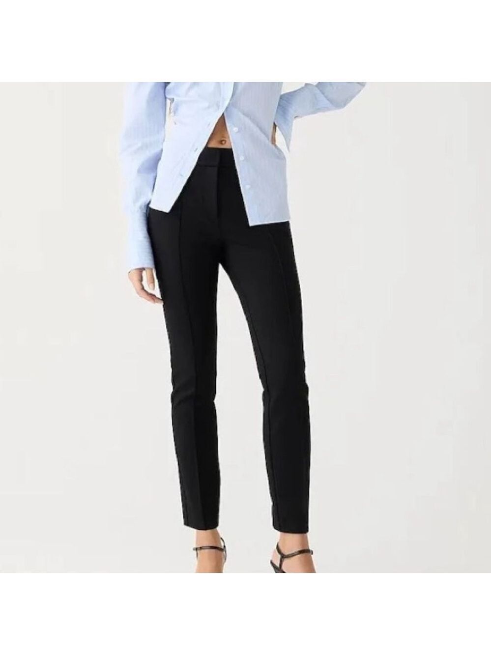 J Crew Black Skinny Straight Dress Pants Size 2